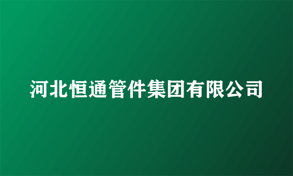 河北恒通管件集团有限公司