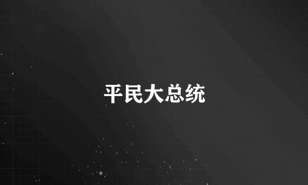 平民大总统