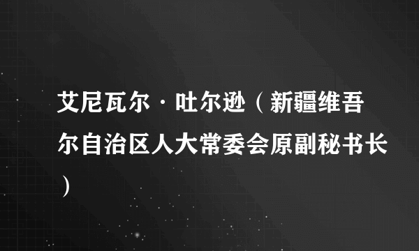 艾尼瓦尔·吐尔逊（新疆维吾尔自治区人大常委会原副秘书长）