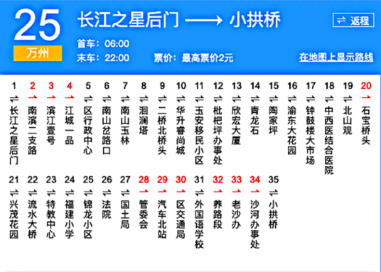 万州公交25路