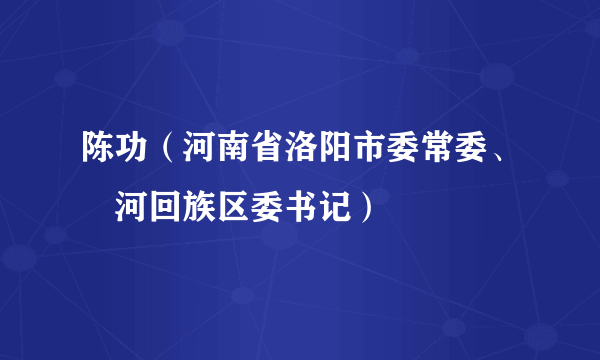 陈功（河南省洛阳市委常委、瀍河回族区委书记）