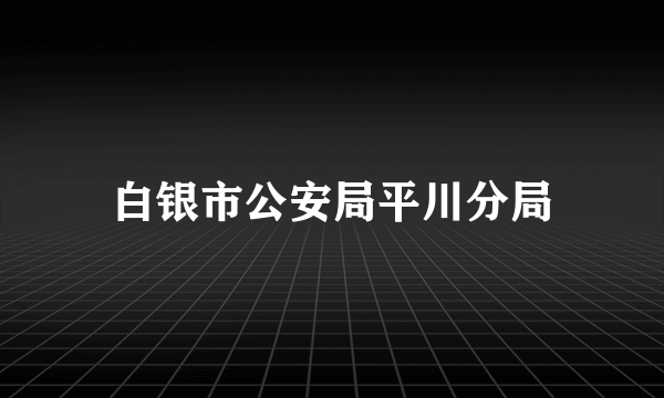 白银市公安局平川分局