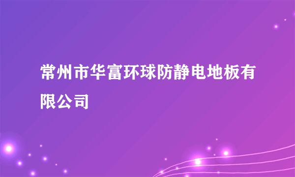 常州市华富环球防静电地板有限公司