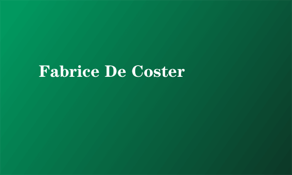 Fabrice De Coster