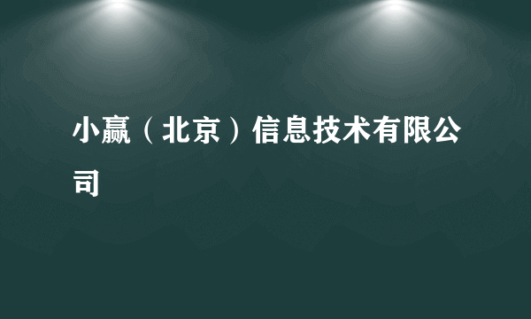 小赢（北京）信息技术有限公司