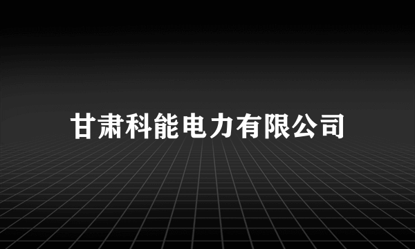 甘肃科能电力有限公司