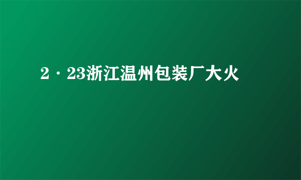 2·23浙江温州包装厂大火