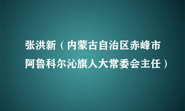 张洪新（内蒙古自治区赤峰市阿鲁科尔沁旗人大常委会主任）