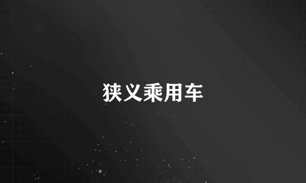 狭义乘用车