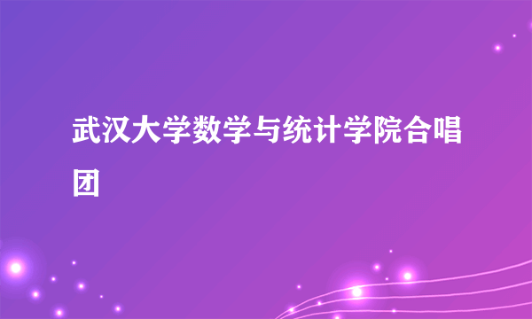 武汉大学数学与统计学院合唱团