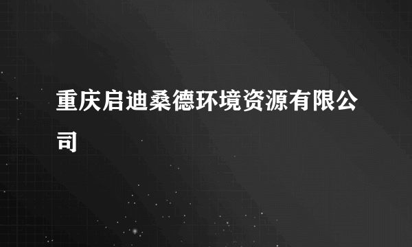 重庆启迪桑德环境资源有限公司