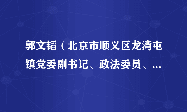 郭文韬（北京市顺义区龙湾屯镇党委副书记、政法委员、镇总工会主席）