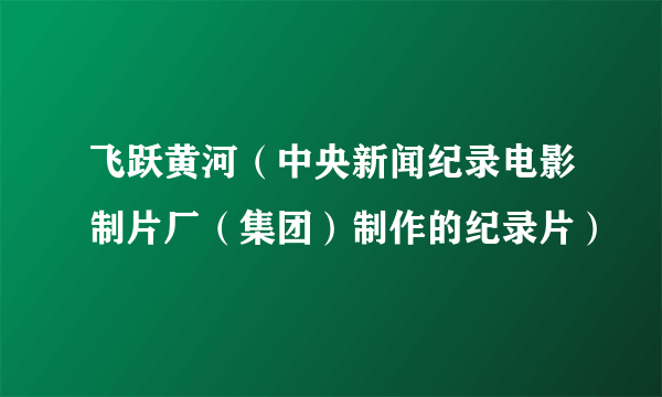 飞跃黄河（中央新闻纪录电影制片厂（集团）制作的纪录片）
