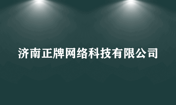 济南正牌网络科技有限公司