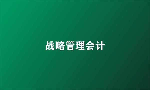 战略管理会计