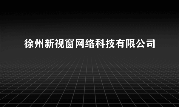 徐州新视窗网络科技有限公司