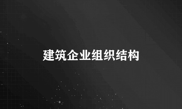 建筑企业组织结构