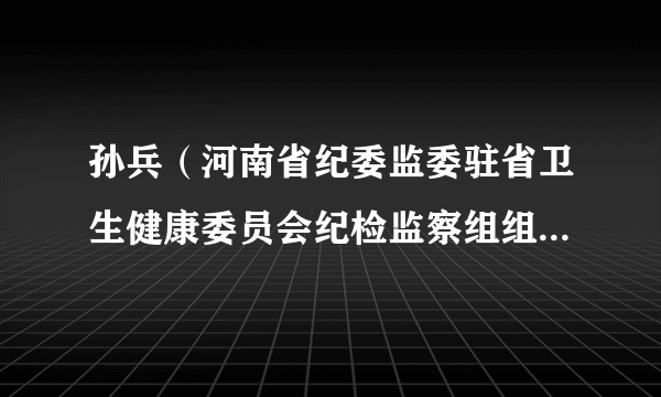 孙兵（河南省纪委监委驻省卫生健康委员会纪检监察组组长、委党组成员）