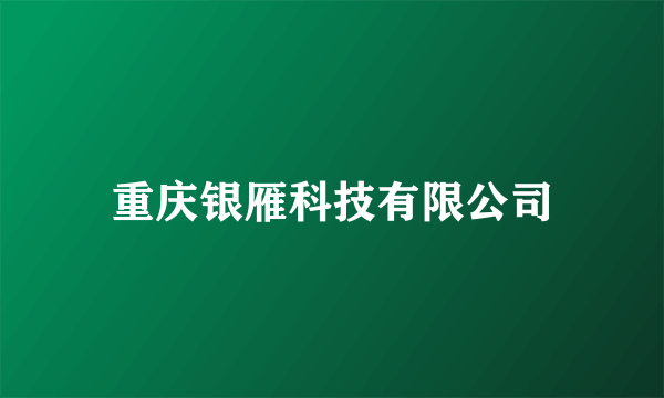 重庆银雁科技有限公司