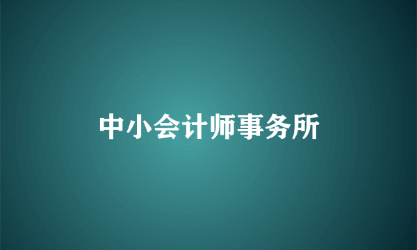 中小会计师事务所