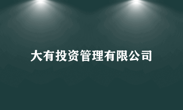 大有投资管理有限公司