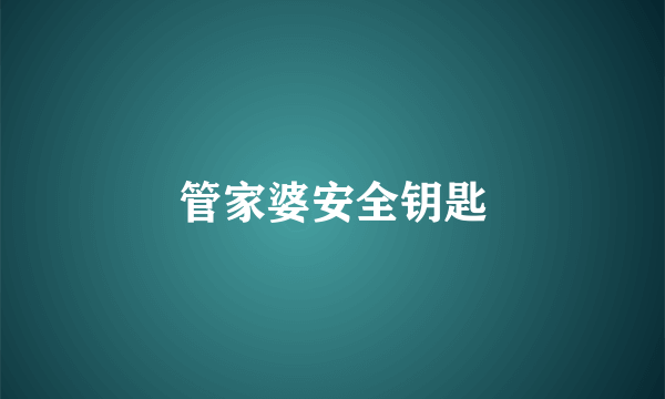 管家婆安全钥匙