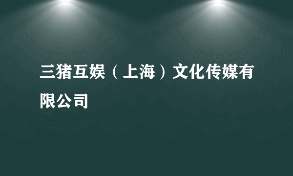 三猪互娱（上海）文化传媒有限公司