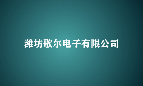 潍坊歌尔电子有限公司