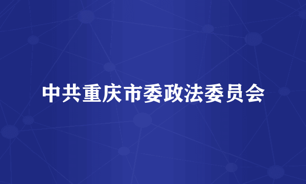 中共重庆市委政法委员会