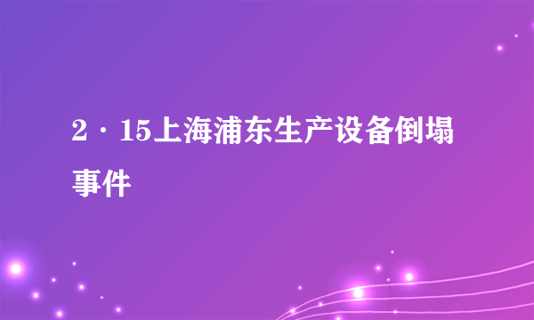 2·15上海浦东生产设备倒塌事件