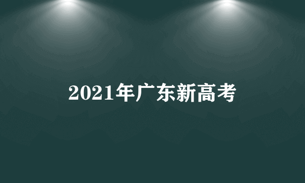 2021年广东新高考