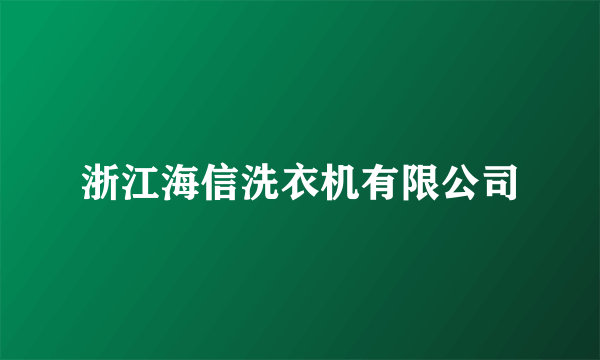 浙江海信洗衣机有限公司