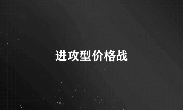 进攻型价格战