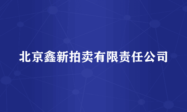 北京鑫新拍卖有限责任公司