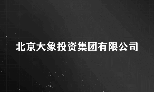 北京大象投资集团有限公司