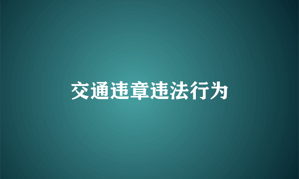 交通违章违法行为