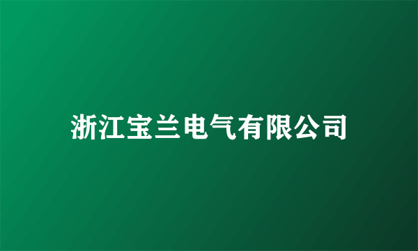 浙江宝兰电气有限公司