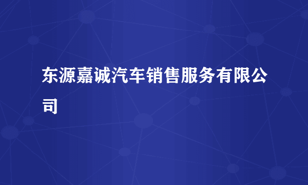 东源嘉诚汽车销售服务有限公司