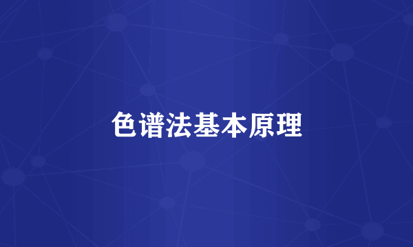 色谱法基本原理