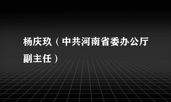 杨庆玖（中共河南省委办公厅副主任）