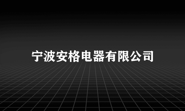 宁波安格电器有限公司
