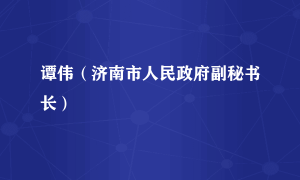 谭伟（济南市人民政府副秘书长）