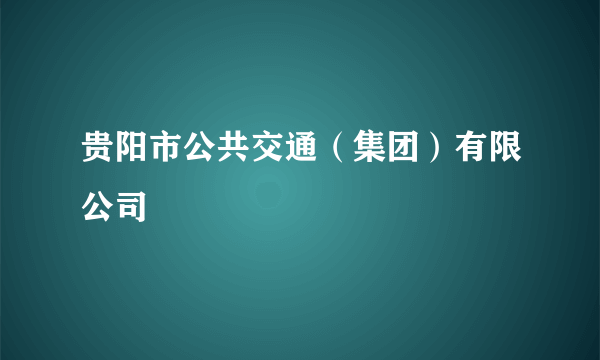 贵阳市公共交通（集团）有限公司
