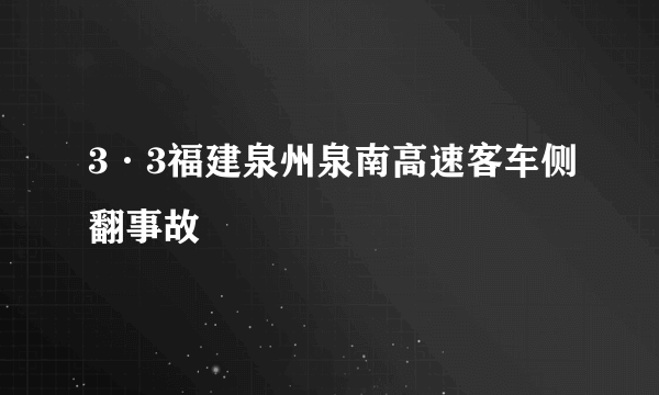 3·3福建泉州泉南高速客车侧翻事故