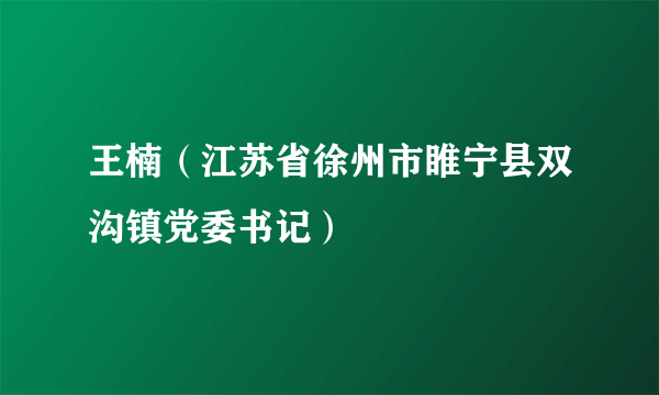 王楠（江苏省徐州市睢宁县双沟镇党委书记）