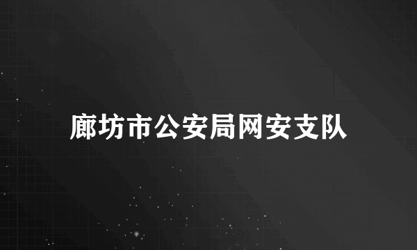 廊坊市公安局网安支队