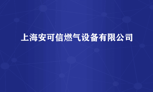 上海安可信燃气设备有限公司