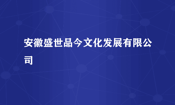 安徽盛世品今文化发展有限公司