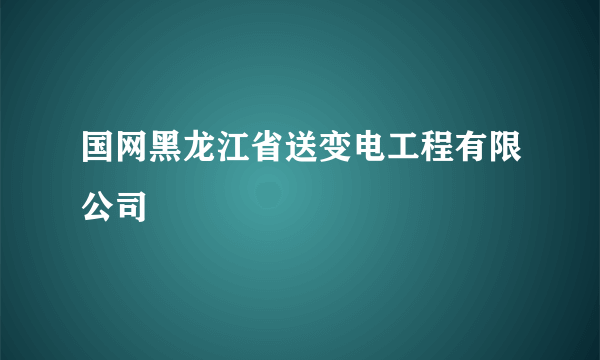 国网黑龙江省送变电工程有限公司