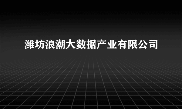 潍坊浪潮大数据产业有限公司